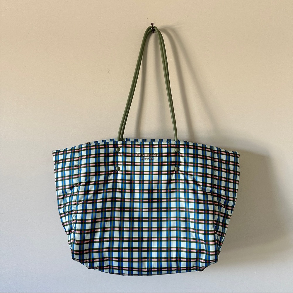 Kate Spade Everything Puffy Plaid Large Tote